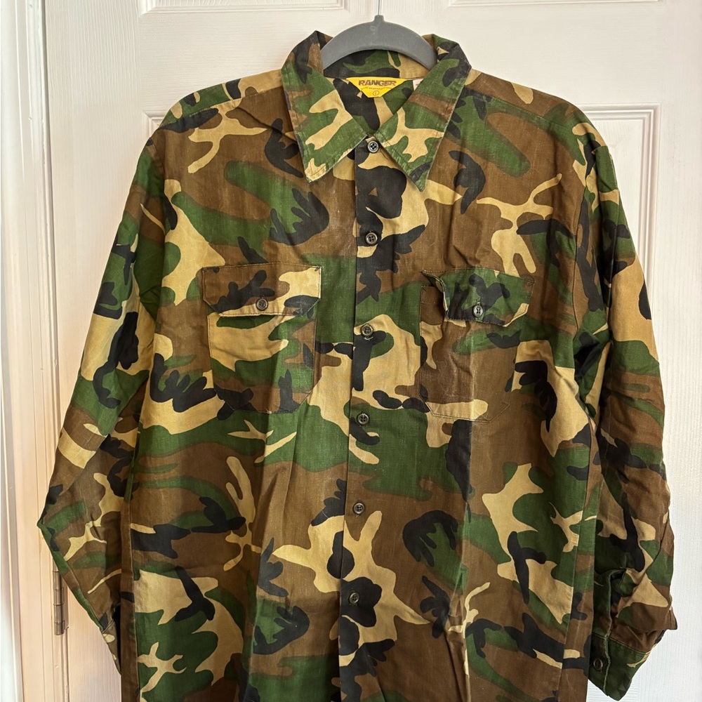 Rothco Men's Woodland Camo Button Down Shirt